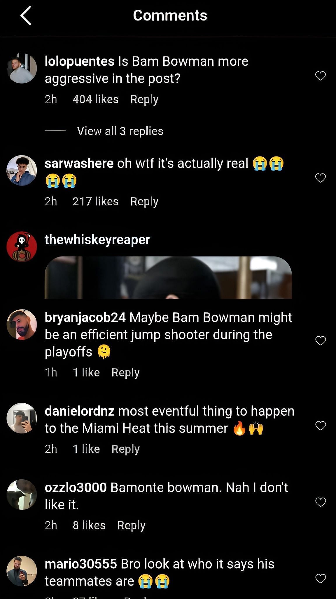 Comments on the post